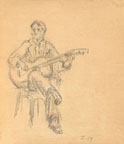 Boceto de personaje con guitarra