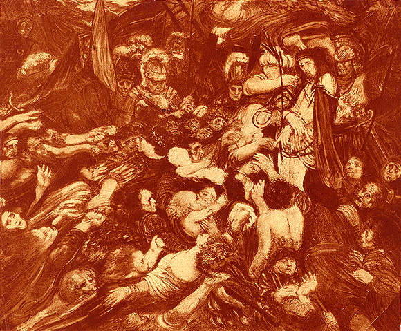 Escena de la Pasin de Cristo (en sepia)